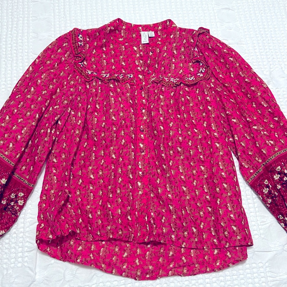 Joie Balloon Sleeve Button down Long Sleeve Shirt